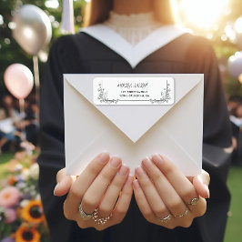 Eleganter Abschluss Schwarz-Weiß-Blumengrenze