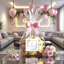 Eleganter Abschluss Schwarz-Weiß-Blumengrenze Quadratischer Aufkleber