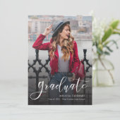 Eleganter Abschluss Script Foto 2025 Grad Ankündigung (Stehend Vorderseite)