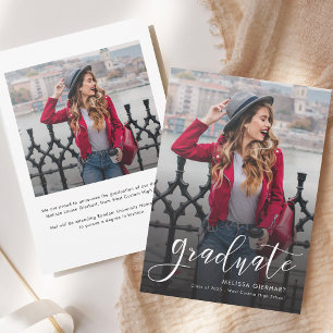 Eleganter Abschluss Script Foto 2025 Grad Ankündigung