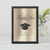 Eleganter Abschluss Vielen Dank, dass Sie das Schw Dankeskarte (Stehend Vorderseite)