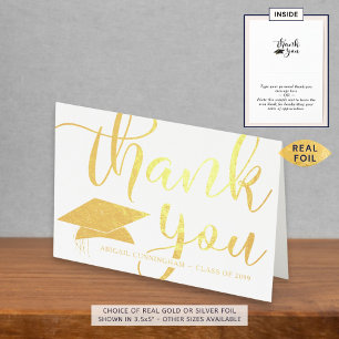Eleganter Abschluss Vielen Dank Script Foil Card Folienkarte