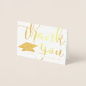 Eleganter Abschluss Vielen Dank Script Foto Folienkarte (Vorderseite)