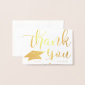 Eleganter Abschluss Vielen Dank Script Foto Folienkarte (Vorderseite mit Umschlag)