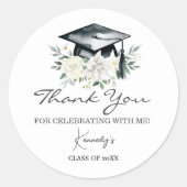 Eleganter Abschluss Vielen Dank Sticker - Black Ca (Vorderseite)