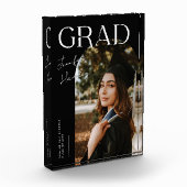 Eleganter Abschlussname und Schule Schwarz Fotoblock (Links)
