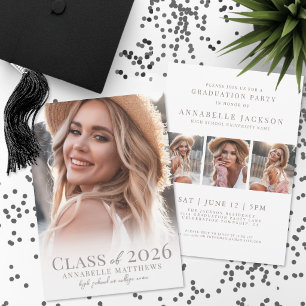 Eleganter Absolvent Einfaches Foto Abschlussfeier Einladung
