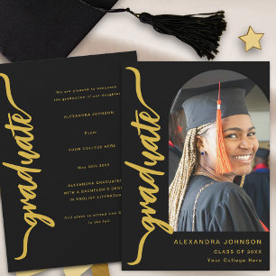 Eleganter Absolventenbogen Foto Goldschrift Ankündigung