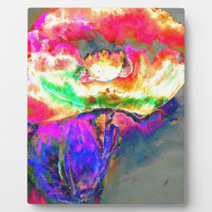 Eleganter abstrakt-gelber Rosa-Blume-Mohn Fotoplatte