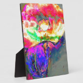 Eleganter abstrakt-gelber Rosa-Blume-Mohn Fotoplatte (Seite)