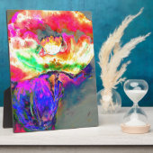 Eleganter abstrakt-gelber Rosa-Blume-Mohn Fotoplatte (Seite)