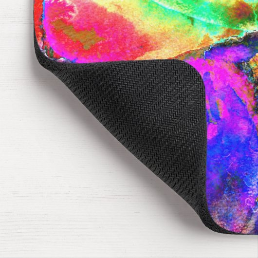 Eleganter abstrakt-gelber Rosa-Blume-Mohn Mousepad (Ecke)