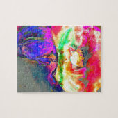 Eleganter abstrakt-gelber Rosa-Blume-Mohn Puzzle (Horizontal)