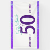 Eleganter Abstrakt Lila 50. Geburtstag Banner (Vertikal)