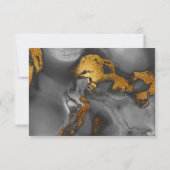 *~* Eleganter Abstrakter Black Gray Gold Glitzer RSVP Karte (Rückseite)