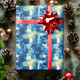 Eleganter Abstrakter Blauer Geschenkartikel Person Geschenkpapier