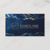 Eleganter Abstrakter Blauer Marmor mit goldenen Ad Visitenkarte (Vorderseite)