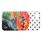 Eleganter abstrakter, blühender Polka-Punkt Case-Mate iPhone Hülle (Rückseite (Horizontal))