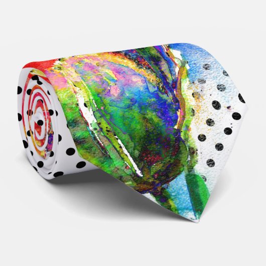 Eleganter abstrakter, blühender Polka-Punkt Krawatte (Gerollt)
