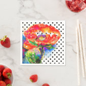 Eleganter abstrakter, blühender Polka-Punkt Serviette (Beispiel)