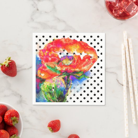 Eleganter abstrakter, blühender Polka-Punkt Serviette (Beispiel)