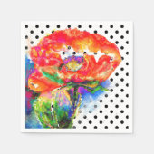 Eleganter abstrakter, blühender Polka-Punkt Serviette (Vorderseite)