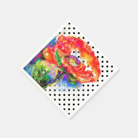 Eleganter abstrakter, blühender Polka-Punkt Serviette (Ecke)