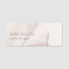 Eleganter Abstrakter Blush Wasserfarbe Foliage Namensschild