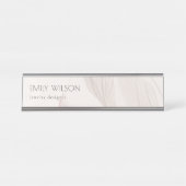 Eleganter Abstrakter Blush Wasserfarbe Foliage Schreibtischnamensplakette (Vorderseite )