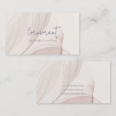 Eleganter Abstrakter Blush Wasserfarbe Foliage Visitenkarte (Vorne/Hinten)