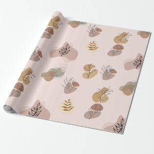 Eleganter Abstrakter botanischer Minimalistischer  Geschenkpapier