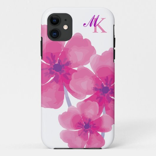Eleganter Abstrakter Flora iPhone Case (Rückseite)