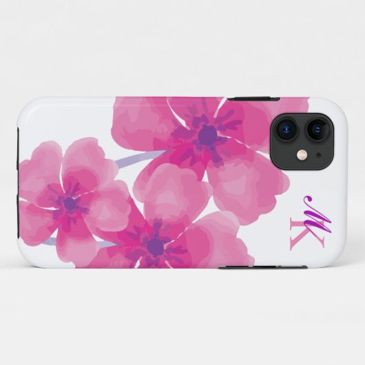 Eleganter Abstrakter Flora iPhone Case (Rückseite (Horizontal))
