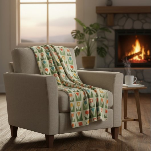 Eleganter Abstrakter Frühling Fleecedecke