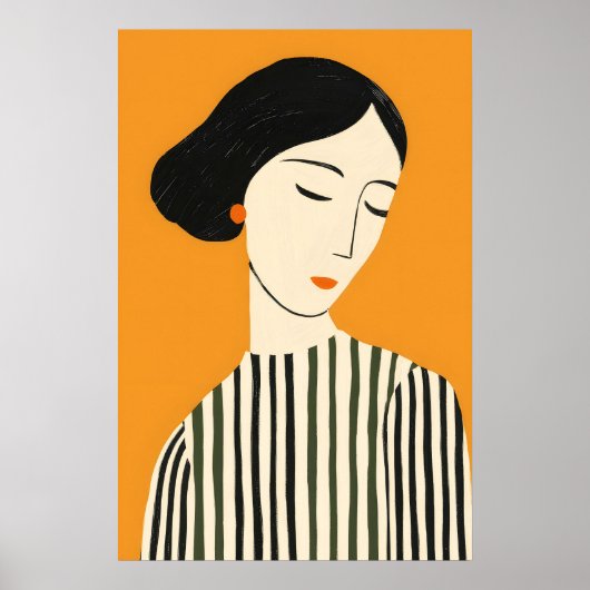 Eleganter abstrakter Gesichts-Kunstprint - Minimal Poster (Vorne)