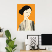 Eleganter abstrakter Gesichts-Kunstprint - Minimal Poster (Heimbüro)