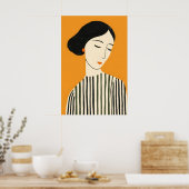 Eleganter abstrakter Gesichts-Kunstprint - Minimal Poster (Küche)