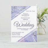 *~* Eleganter Abstrakter Glitzer AR17 Hochzeit Einladung (Stehend Vorderseite)