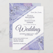 *~* Eleganter Abstrakter Glitzer AR17 Hochzeit Einladung (Vorne/Hinten)