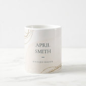 Eleganter Abstrakter Glitzer Ivory Gold Kaffeetasse (Mittel)