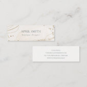 Eleganter Abstrakter Glitzer Ivory Gold Mini Visitenkarte (Vorne/Hinten)