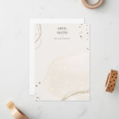 Eleganter Abstrakter Glitzer Ivory Gold Mitteilungskarte (Vorderseite/Rückseite Beispiel)
