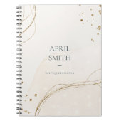 Eleganter Abstrakter Glitzer Ivory Gold Notizblock (Vorderseite)