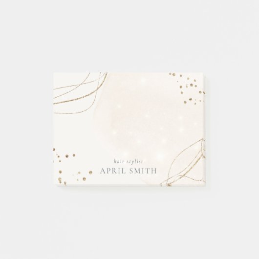 Eleganter Abstrakter Glitzer Ivory Gold Post-it Klebezettel (Vorderseite)