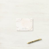 Eleganter Abstrakter Glitzer Ivory Gold Post-it Klebezettel (Auf Schreibtisch)