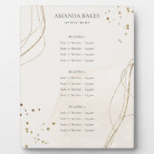 Eleganter Abstrakter Glitzer Ivory Gold Preis Serv Fotoplatte (Vorderseite)