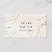 Eleganter Abstrakter Glitzer Ivory Gold QR Code Visitenkarte (Vorderseite)