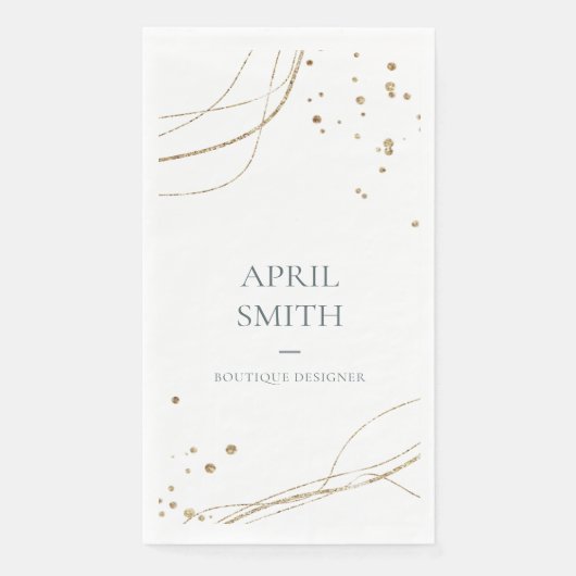 Eleganter Abstrakter Glitzer Ivory Gold Serviette (Vorderseite)