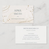 Eleganter Abstrakter Glitzer Ivory Gold Visitenkarte (Vorne/Hinten)