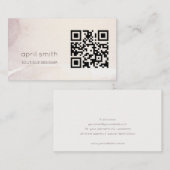 Eleganter Abstrakter Gold-Lila-Wasserfarben-QR-Cod Visitenkarte (Vorne/Hinten)